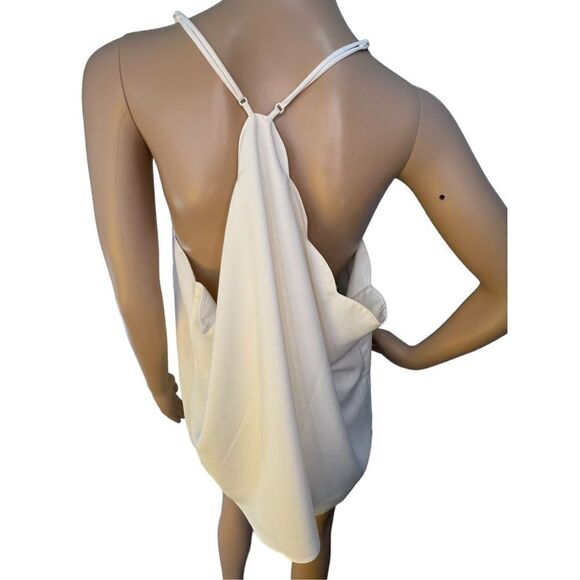 J. By J. Crew Cream Scalloped Neck Spaghetti Strap Flowy Blouse - Picture 3 of 4